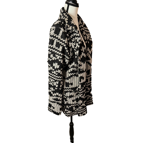 Chelsea & Theodore Open Front Embroidered Cardigan Sweater Bohemian Size M 8-10 - Picture 6 of 7